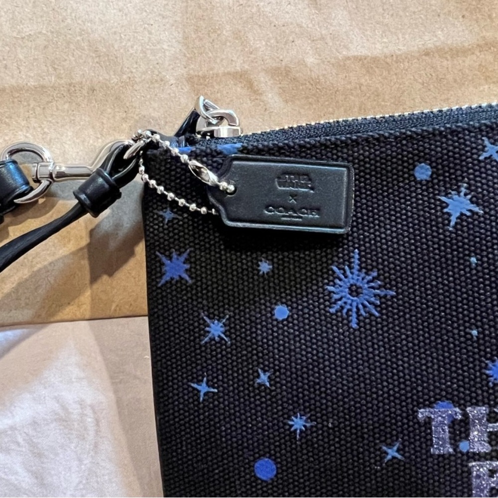 Coach Black with Blue Star Wars wristlet may the force be with you - Picture 2 of 4